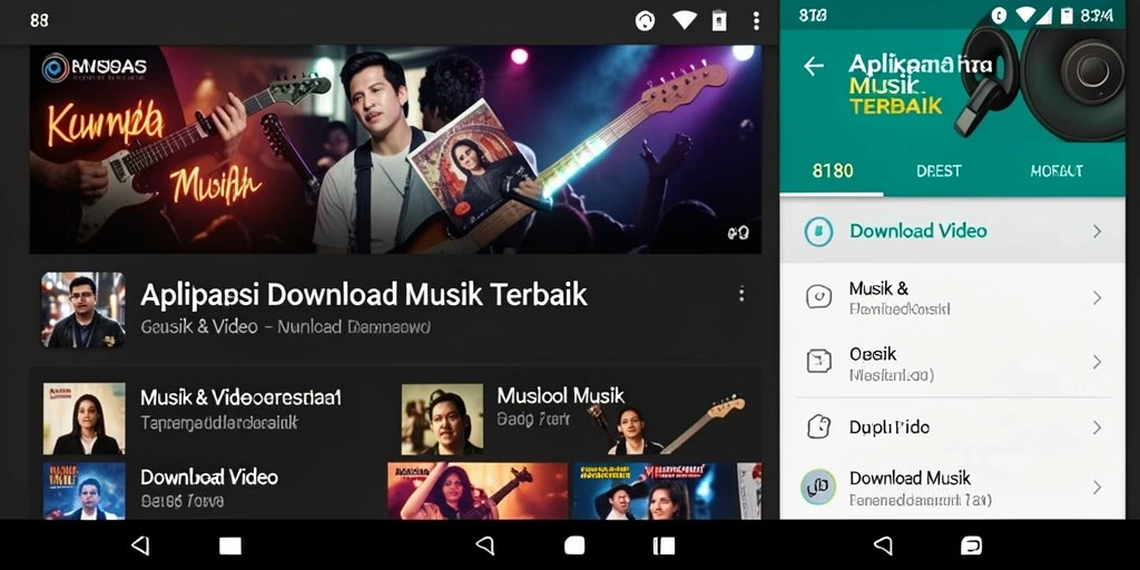 Tampilan antarmuka aplikasi Download Musik 8180 yang modern dan user-friendly.