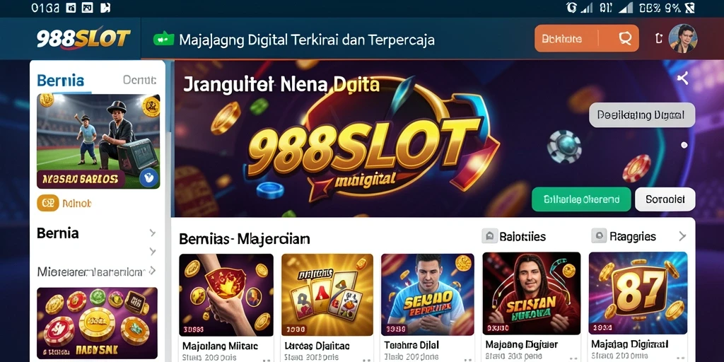Tampilan antarmuka aplikasi 988SLOT yang menarik dan informatif.