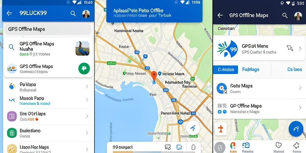 Antarmuka pengguna 99LUCK99 yang intuitif untuk navigasi peta offline.