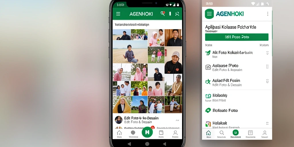 Antarmuka pengguna AGENHOKI yang menarik dan mudah digunakan untuk kolase foto.