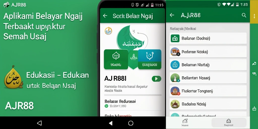 Tampilan antarmuka AJR88 saat belajar membaca Al-Qur'an.