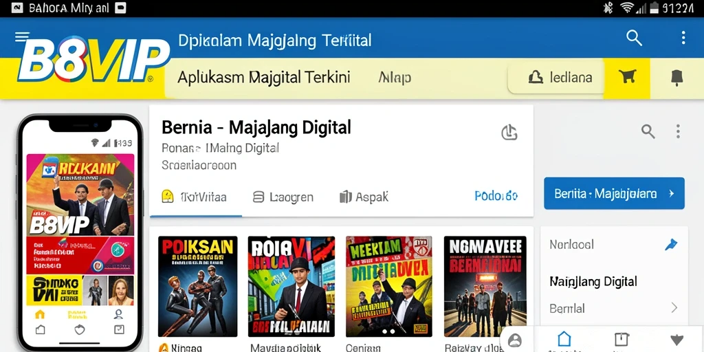 Antarmuka B8VIP yang menarik dan fungsional untuk membaca majalah digital.