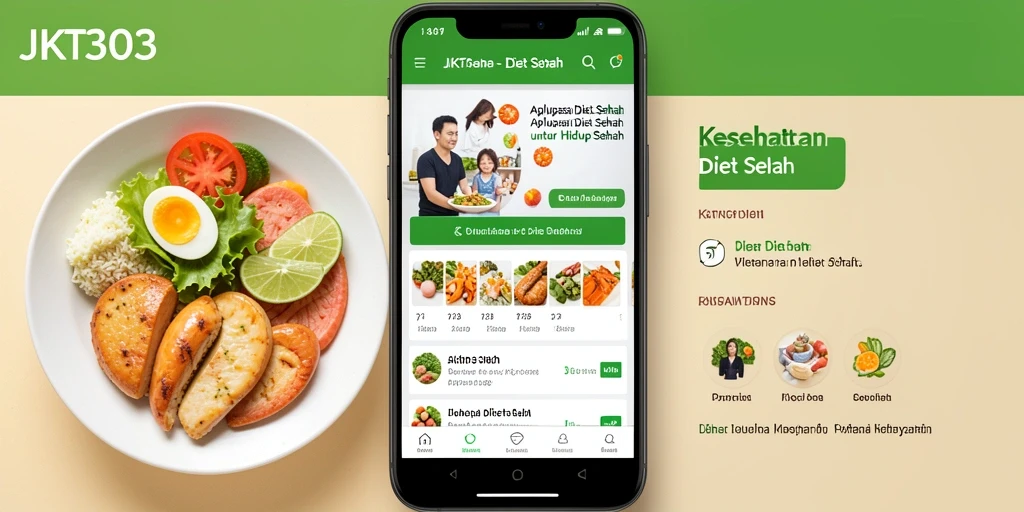 Antarmuka JKT303 yang intuitif dan informatif tentang diet sehat.