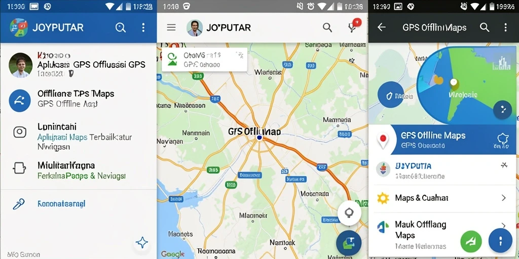 Tampilan antarmuka aplikasi JOYPUTAR untuk GPS Offline Maps.