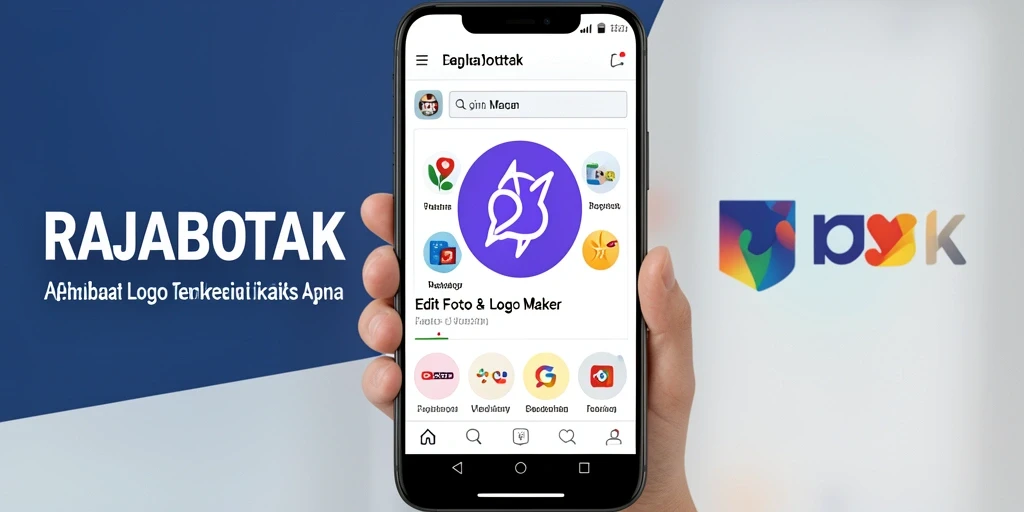 Tampilan antarmuka RAJABOTAK yang menarik untuk Logo Maker.
