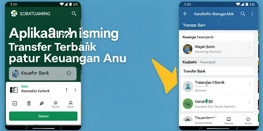Antarmuka aplikasi SOBATGAMING yang ramah pengguna untuk Transfer Bank.