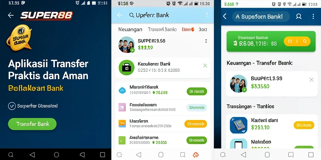 Antarmuka SUPER88 yang sederhana dan mudah digunakan untuk transfer bank.
